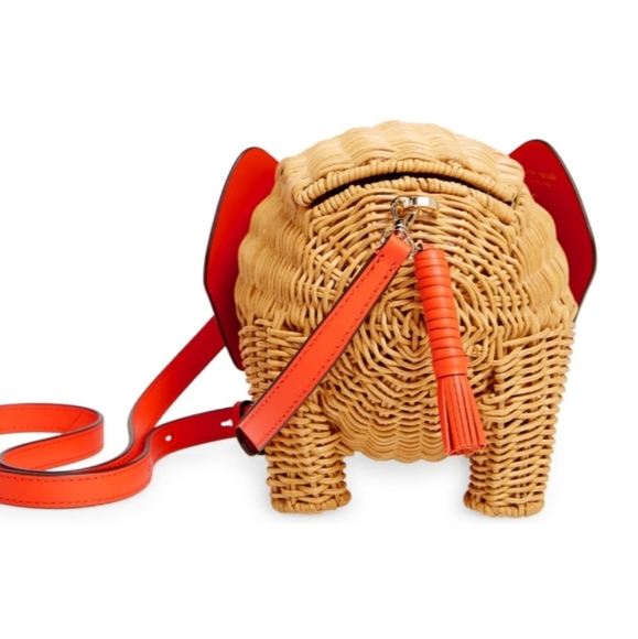 tiny wicker large elephant crossbody
